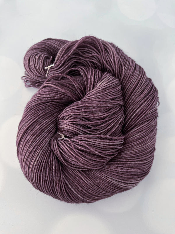 Sugar Plum Pirate, Treasured Yak Toes Sock Yarn, plum purple yarn