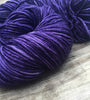 The King&#39;s Cloak Hand Dyed Yarn Dark Purple Worsted Weight Yarn Hand Painted yarn 218 yards Superwash Merino Wool Royal Purple Amethyst swm