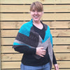 PDF Riptide Rebel Asymmetrical Chevron Shawl Knitting Pattern DK Yarn Digital Download silver treasuregoddess silver gray grey turquoise swm
