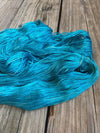 Hand Dyed Silk Yarn, turquoise teal, Mermaid&#39;s Curse, fingering weight yarn, mulberry silk