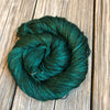 Hand Dyed Silk Yarn, emerald green, Treasure of the Emerald Isle, fingering weight yarn, mulberry silk