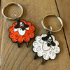 Pirate Sheep Enamel Keychain 1.5&quot; one and a half inch keychain for knitters, crocheters, spinners or pirates