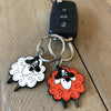 Pirate Sheep Enamel Keychain 1.5&quot; one and a half inch keychain for knitters, crocheters, spinners or pirates