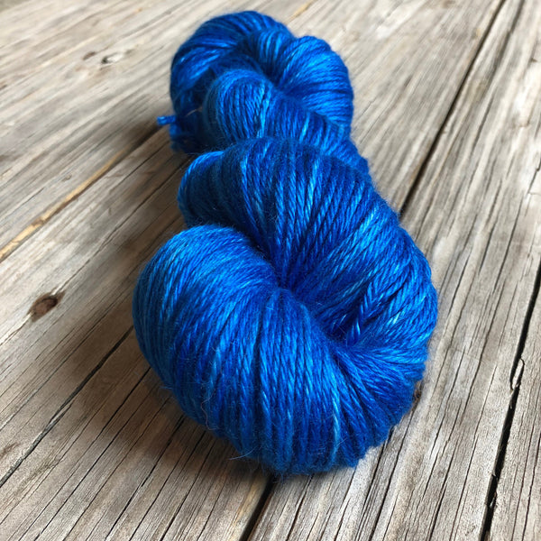 Sapphire blue Hand Dyed DK Luxury Yarn, Swimmin&#39; with the Fishes, Treasured DK Luxe, baby alpaca silk cashmere