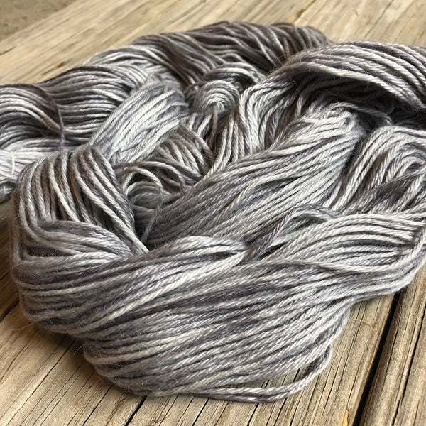 silver gray cashmere silk alpaca yarn, Hand Dyed DK Yarn, Pieces of Eight, Treasured DK Luxe