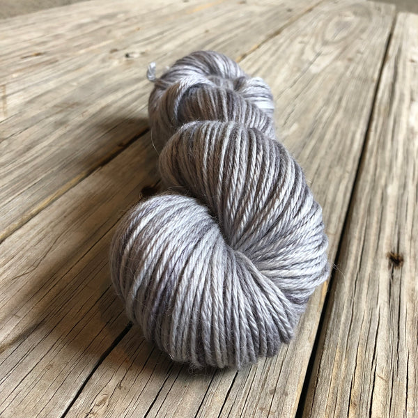 silver gray cashmere silk alpaca yarn, Hand Dyed DK Yarn, Pieces of Eight, Treasured DK Luxe