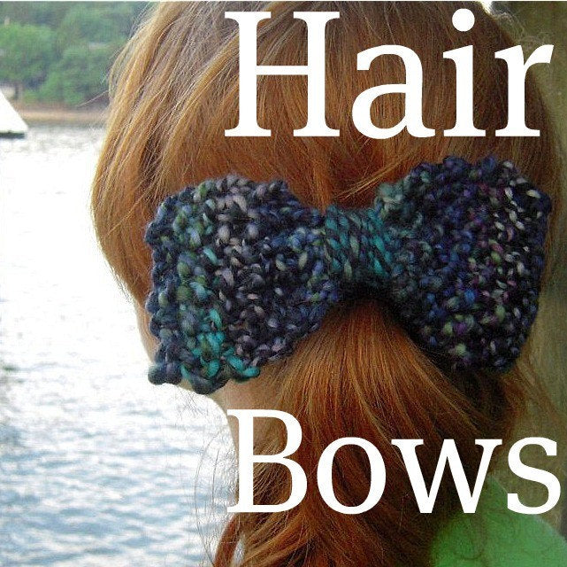 Hair Bow Knitting Pattern, Pattern for Handspun Yarn Treasure Goddess