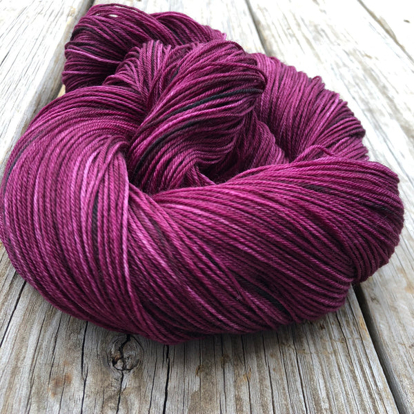 Hand Dyed Sock Yarn, Cranberry Burgundy, Song of the Sirens, Treasured Toes Sock Yarn