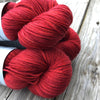 Hand Dyed Red Sock Yarn, crimson red yarn, Ruby Daggers, Treasured Toes