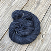 charcoal gray black Hand Dyed Worsted Weight Yarn, Gunpowder, Treasured Warmth