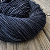 charcoal gray black Hand Dyed Worsted Weight Yarn, Gunpowder, Treasured Warmth