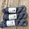 charcoal gray Hand Dyed Worsted Weight Yarn, Ghost Ship, Treasured Warmth