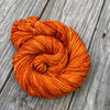 orange Hand Dyed Worsted Weight Yarn, Lusty Wench, Treasured Warmth