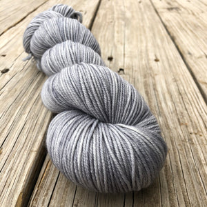 Hand Dyed Sock Yarn, Silver Gray, Pieces of Eight, Treasured Toes Sock Yarn