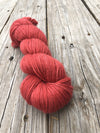 soft brick red cashmere silk alpaca yarn, Hand Dyed DK Yarn, Ruby Daggers, Treasured DK Luxe