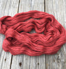 soft brick red cashmere silk alpaca yarn, Hand Dyed DK Yarn, Ruby Daggers, Treasured DK Luxe