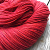 Hand Dyed Red Sock Yarn, crimson red yarn, Ruby Daggers, Treasured Toes