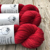 Hand Dyed Red Sock Yarn, crimson red yarn, Ruby Daggers, Treasured Toes
