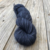 charcoal gray black Hand Dyed Worsted Weight Yarn, Gunpowder, Treasured Warmth
