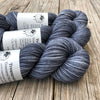 charcoal gray Hand Dyed Worsted Weight Yarn, Ghost Ship, Treasured Warmth