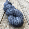 charcoal gray Hand Dyed Worsted Weight Yarn, Ghost Ship, Treasured Warmth