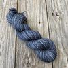charcoal gray Hand Dyed Worsted Weight Yarn, Ghost Ship, Treasured Warmth