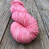 pink Hand Dyed Worsted Weight Yarn, Damsel in Distress, Treasured Warmth