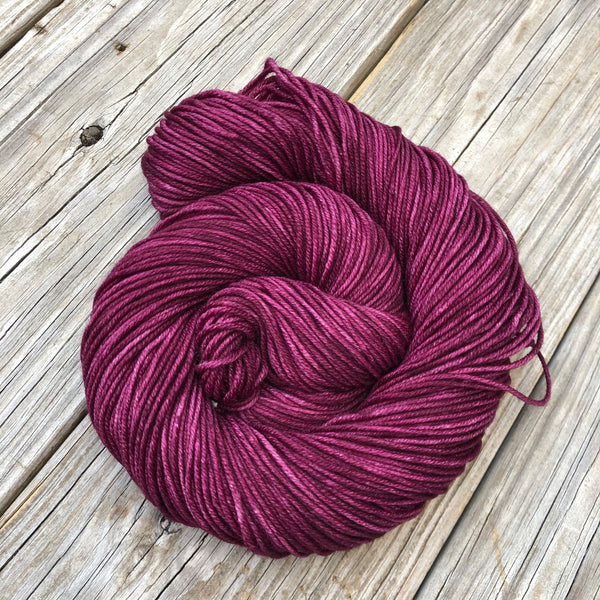 wine magenta Hand Dyed Worsted Weight Yarn, Song of the Sirens, Treasured Warmth