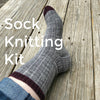 Sock Knitting KIT, diy craft kit, silver gray wine blue, Treasured Toes Ribbed Sock, hand dyed sock yarn