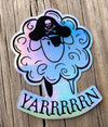 Pirate Sheep Sticker, Yarn Pirate Sticker, Yarn Sticker, Holographic Vinyl Sticker, Knitting Sticker, Crochet Sticker, Laptop Decal