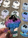 Pirate Sheep Sticker, Yarn Pirate Sticker, Yarn Sticker, Holographic Vinyl Sticker, Knitting Sticker, Crochet Sticker, Laptop Decal