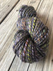 Handspun Bulky Yarn | Gold Sparkle | merino tencel angelina | olive green purple rust | 2 ply