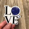 Yarn Sticker, blue pink orange yarn stickers, vinyl decal, yarn love