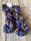 Handspun Coils Art Yarn | handspun yarn | polwarth wool | beehives | blue green tan