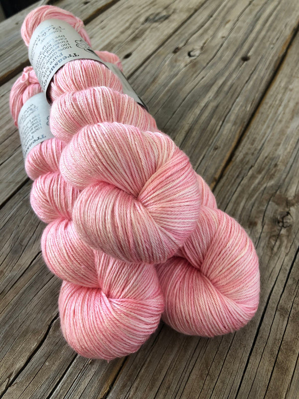 Pure Silk Yarn, pale pink, fingering weight yarn, Perfect Shell