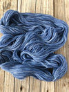 Hand Dyed Sock Yarn, denim blue, Sharks in the Shallows, Treasured Toes Sock Yarn