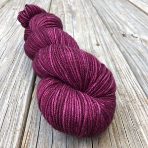 wine magenta Hand Dyed Worsted Weight Yarn, Song of the Sirens, Treasured Warmth