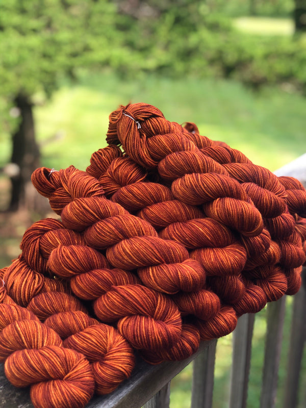 copper Hand Dyed Worsted Weight Yarn, Copper Cove, Treasured Warmth