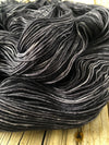 Hand Dyed Sock Yarn, Charcoal Gray Black, Gunpowder, Treasured Toes Sock Yarn