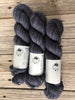 Hand Dyed Sock Yarn, Charcoal Gray Black, Gunpowder, Treasured Toes Sock Yarn