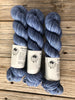 Hand Dyed Sock Yarn, denim blue, Sharks in the Shallows, Treasured Toes Sock Yarn