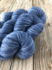 Hand Dyed Sock Yarn, denim blue, Sharks in the Shallows, Treasured Toes Sock Yarn
