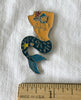 Merman enamel pin, mermaid, gift for knitters crocheters