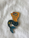 Merman enamel pin, mermaid, gift for knitters crocheters