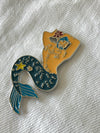 Merman enamel pin, mermaid, gift for knitters crocheters
