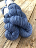 Hand Dyed Sock Yarn, denim blue, Sharks in the Shallows, Treasured Toes Sock Yarn