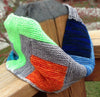 PDF Log Cabin Cowl Knitting Pattern Sock Yarn Digital Download Mini Skein Pattern Orange Green Blue Fingering Weight