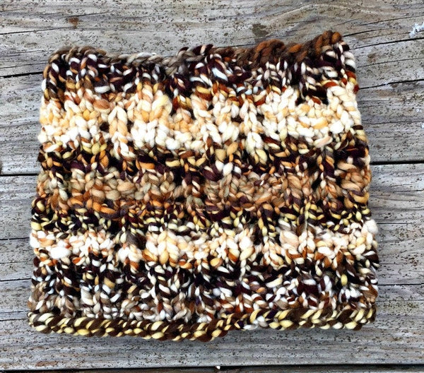 ZOMG Cowl Pdf knitting pattern digital download for handspun art yarn by TreasureGoddess artyarn