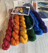 Rainbow Shawl Knitting Kit, Gradient Sock Yarn Mini Skein Set